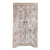 Indian Hand Carved Solid Wooden Cupboard Wardrobe D44